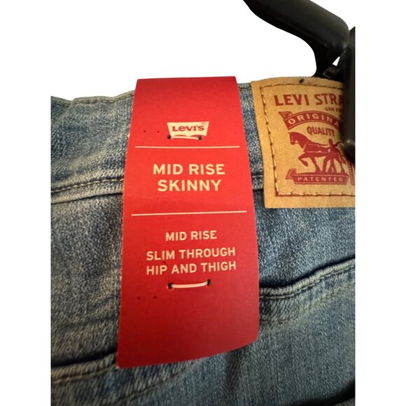 Levis Mid Rise Skinny Womens Jeans Size 12M Medium Wash Denim Stretch - Picture 6 of 7